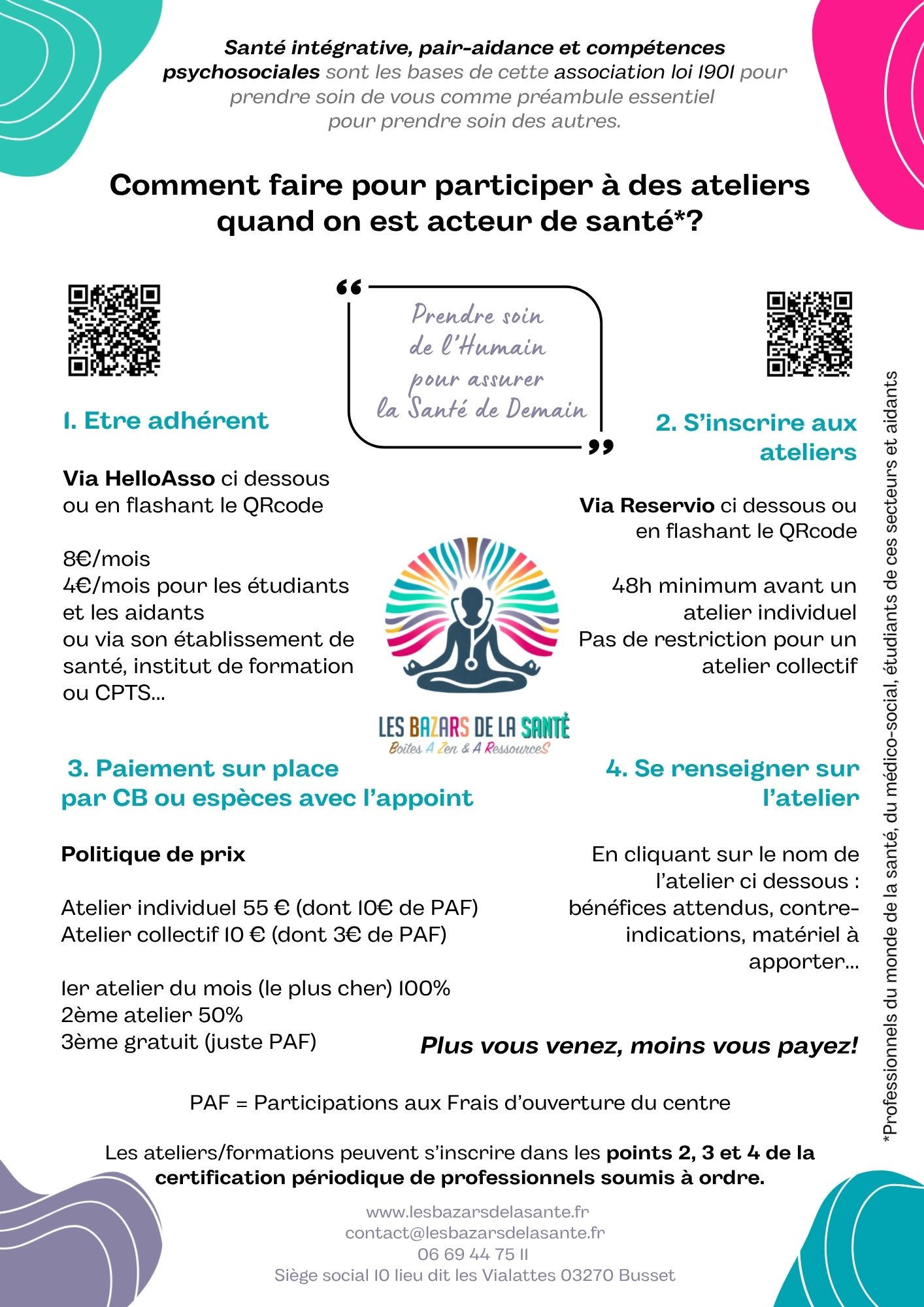 Venir aux ateliers des BAZARs de la Santé Venir aux ateliers des BAZARs de la Santé