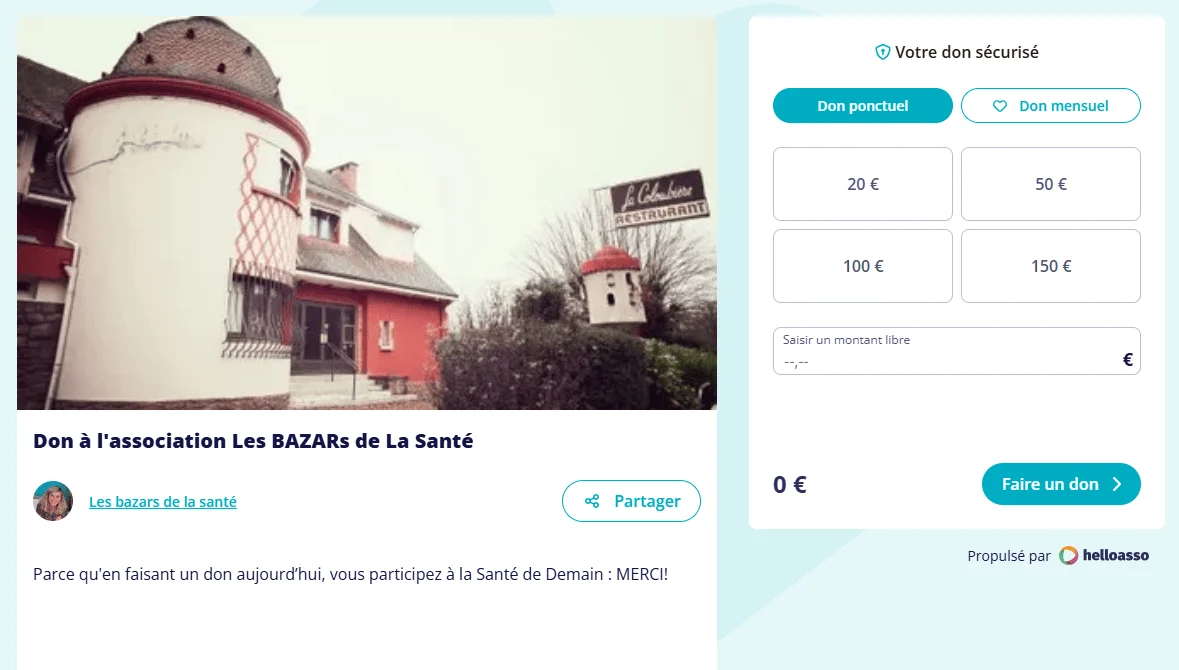 Formulaire de dons aux BAZARs de la Santé Formulaire de dons aux BAZARs de la Santé