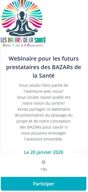 Webinaire pour les futurs prestataires des BAZARs de la Santé